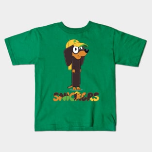 Snickers is a sausage dog Kids T-Shirt